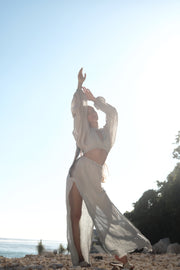 Elya Skirt in Ombre Dyed OEKO-TEX Certified French Linen, Adjustable Fit with Elastic Hip and Zipper, Perfect for Sustainable Elegance, game of thrones